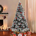 9ft Artificial Christmas Tree Snow Flocked Christmas Tree W/ Colorful Lights,USA