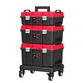 3 Tier Stackable Rolling Tool Box with Wheels,Modular Tool Organizer Box StoraSystem,Portable Lockable Tool boxes,17" LarTool box for Home Repairs,Professional Work
