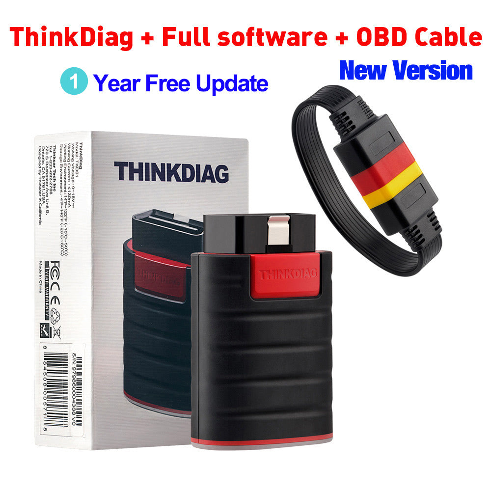 THINKCAR Thinkdiag Full System OBD2 Scanner, All Car 16 Reset Service 1 Year OBD2 Diagnostic Tool Active Test ECU Coding Auto Diagnostic Tool