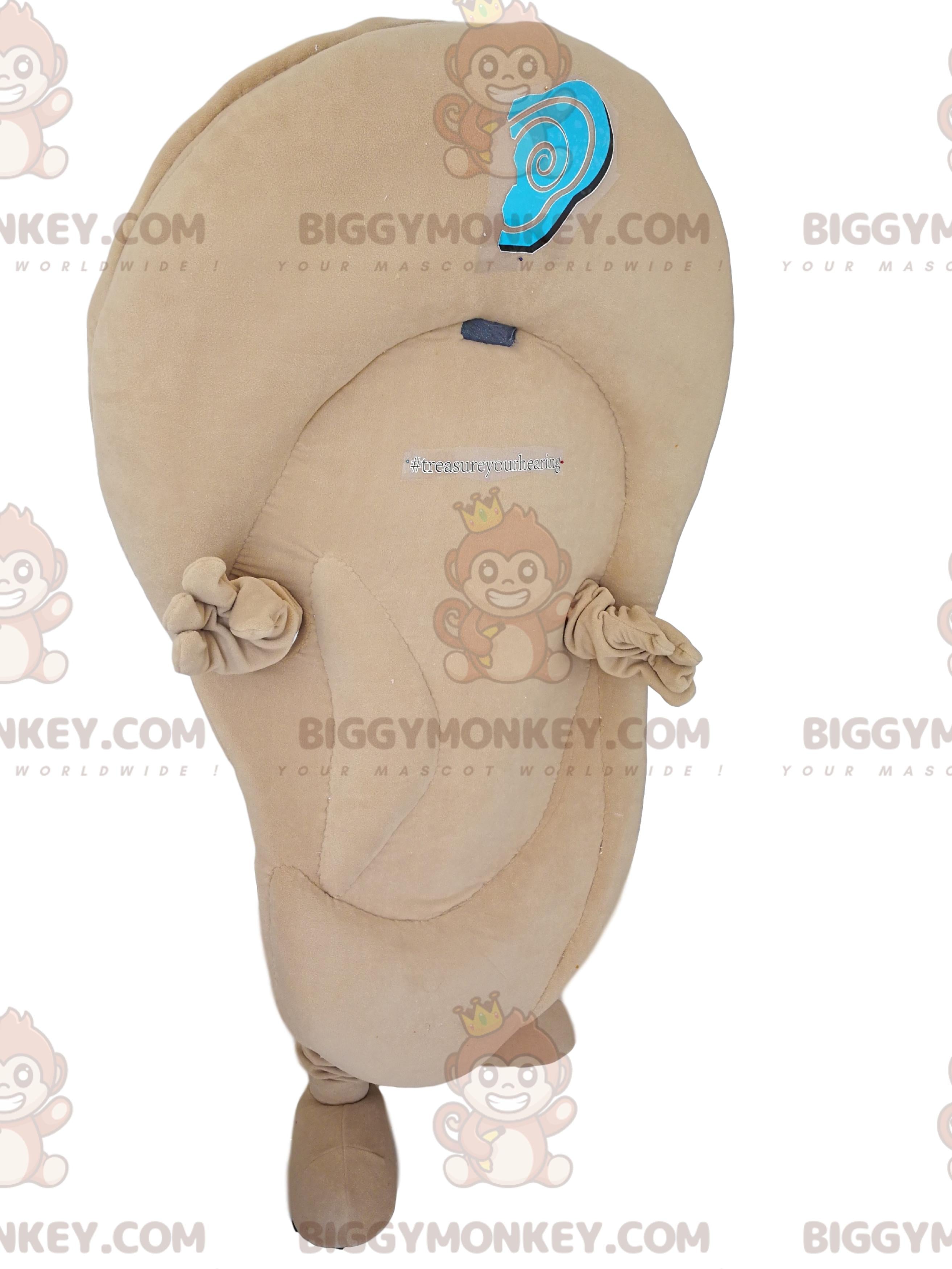 Beige Ear BIGGYMONKEYMascot Costume. Beige ear suit