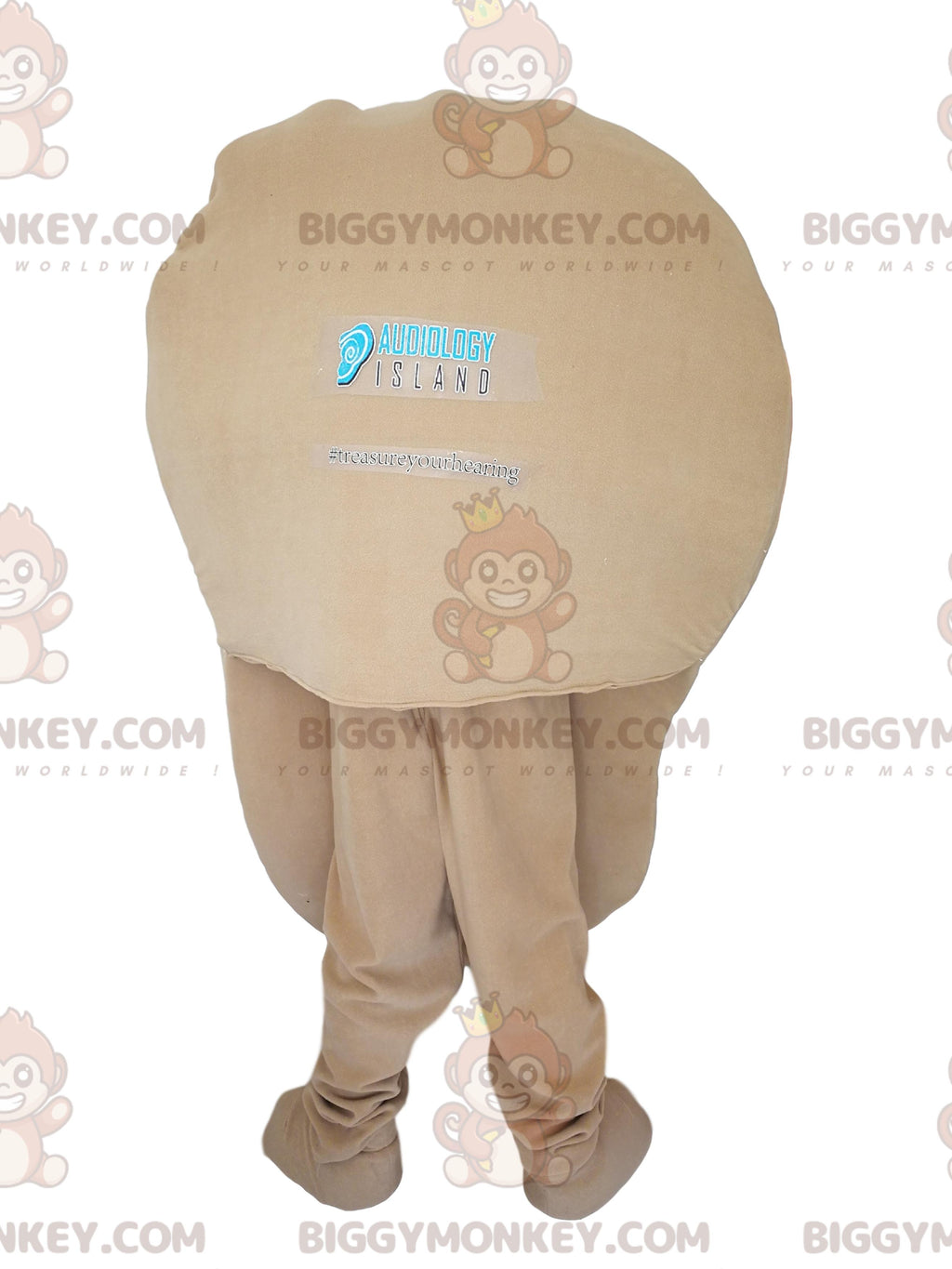 Beige Ear BIGGYMONKEYMascot Costume. Beige ear suit