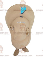 Beige Ear BIGGYMONKEYMascot Costume. Beige ear suit