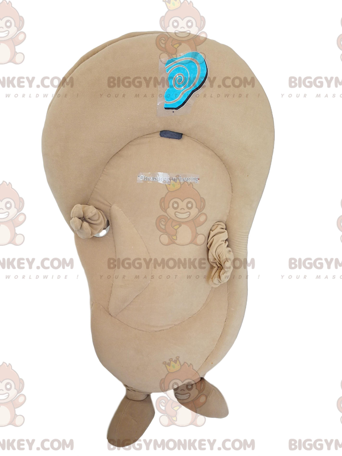 Beige Ear BIGGYMONKEYMascot Costume. Beige ear suit