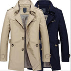 Classic Lconic Men Trench Breasted Overcoat