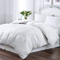 Blue RidKathy Ireland Micro Fiber Solid Cover White Feather And Down Comforter - 104X88", White
