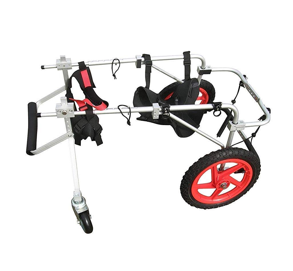 SMILELXS Pet Wheelchair Puppy Rehabilitation Training Truck Larcat Scooter foreleg Support 2-Wheel Dog Wheel can Regulate Puppy Disability Pet Wheelchair