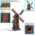 Sunnydaze Outdoor Wooden Dutch-Inspired Rustic Windmill Lawn and Garden Yard Decorative Statue - 34"