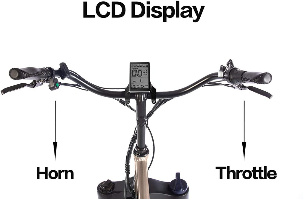 SOHOO 48V500W12Ah 26 Inches Adult Step-Over Beach Cruiser Electric Bicycle City E-Bike Mountain Bike(Silver)