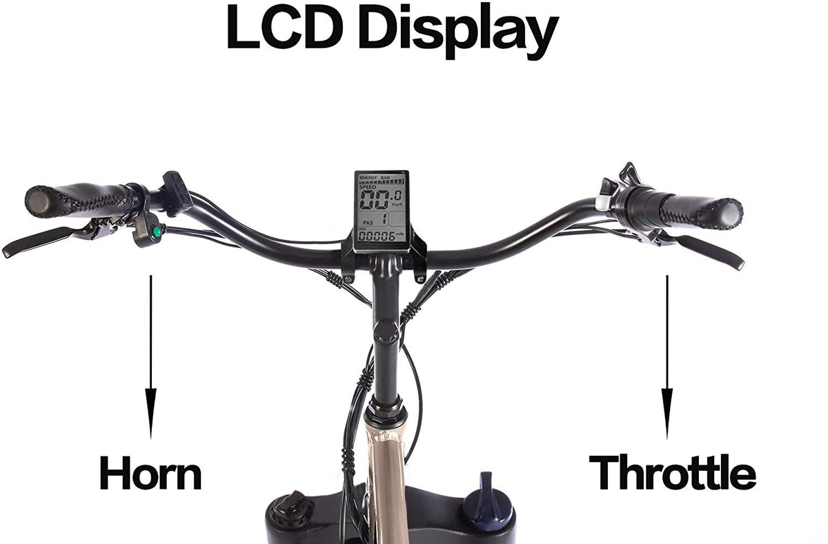 SOHOO 48V500W12Ah 26 Inches Adult Step-Over Beach Cruiser Electric Bicycle City E-Bike Mountain Bike(Silver)