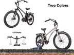 SOHOO 48V500W12Ah 26 Inches Adult Step-Over Beach Cruiser Electric Bicycle City E-Bike Mountain Bike(Silver)