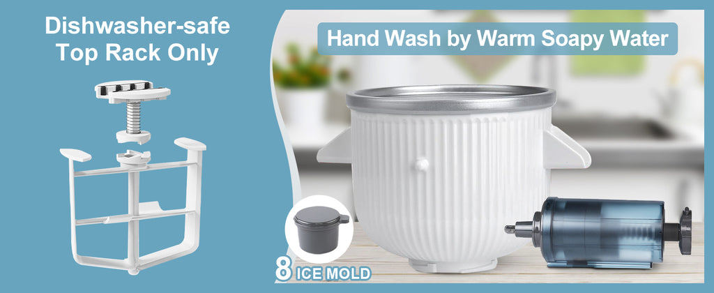 Ice Cream Maker & Shaved Ice Attachment for Kitchen aid Mixer,  Accessories Set Includes Shaved Ice Machine with 8 Ice Molds and Ice Cream Gelato Maker for 4.5 Qt & Larger Stand Mixers