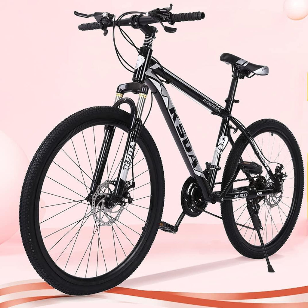 26 Inch Mountain Bike 21 Speed Adult Bike for Men Women,Road Bikes with Front Suspension Dual Disc Brakes,Aluminum Frame,Anti-Slip Mountain Bicycle,US Stock