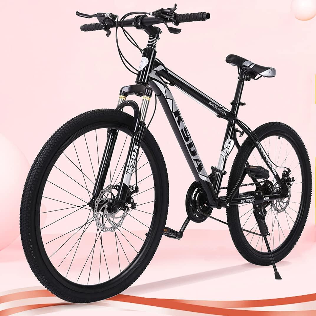 26 Inch Mountain Bike 21 Speed Adult Bike for Men Women,Road Bikes with Front Suspension Dual Disc Brakes,Aluminum Frame,Anti-Slip Mountain Bicycle,US Stock