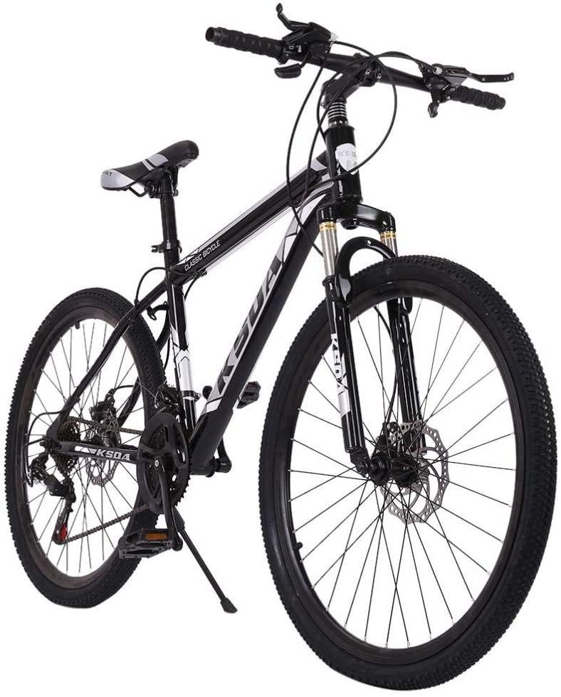 26 Inch Mountain Bike 21 Speed Adult Bike for Men Women,Road Bikes with Front Suspension Dual Disc Brakes,Aluminum Frame,Anti-Slip Mountain Bicycle,US Stock