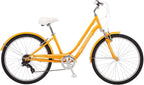 Schwinn Suburban Womens Classic Comfort Bike, 26-Inch Wheels, 7-Speed Drivetrain, 16-Inch Steel Frame, Alloy Linear Hand Brakes, Orange
