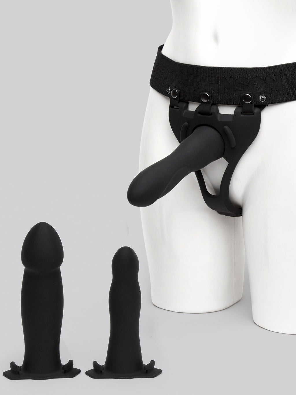 Doc Johnson Silicone Hollow Strap-On Kit (4 Piece), Black