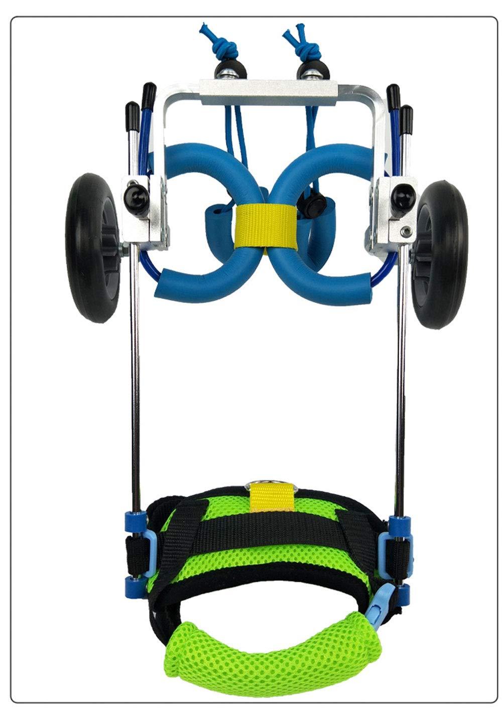 ZHIJIA Pet Disabled Wheelchair Pet Wheelchair 2 Wheel Rehabilitation Bicycle is Suitable for Small and LarDisabled Cats and Dogs hind Legs, Blue Size can be Adjusted Freely