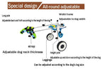 ZHIJIA Pet Disabled Wheelchair Pet Wheelchair 2 Wheel Rehabilitation Bicycle is Suitable for Small and LarDisabled Cats and Dogs hind Legs, Blue Size can be Adjusted Freely