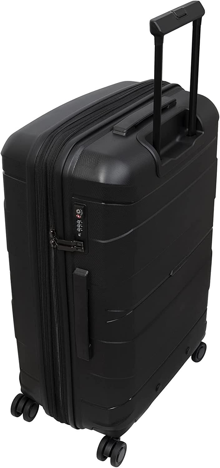 Momentous 30" Hardside Checked 8 Wheel Expandable Spinner, Black