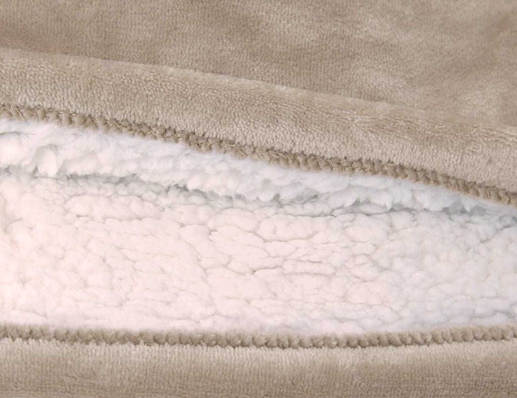yuxinw Electric Blanket Throw,Flannel Sherpa Washable and Comfortable Heated Blanket with 10 Heat Settings, Safety 10 Hours Auto-Off &amp;Dual Temperature Dual Control by One Blanket(King, Linen)