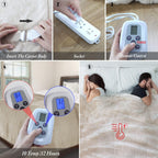 Marquess Electric Blanket Throw,Flannel Sherpa Washable and Comfortable Heated Blanket with 10 Heat Settings, Safety 10 Hours Auto-Off &amp;Dual Temperature Dual Control by One Blanket(King, Linen)