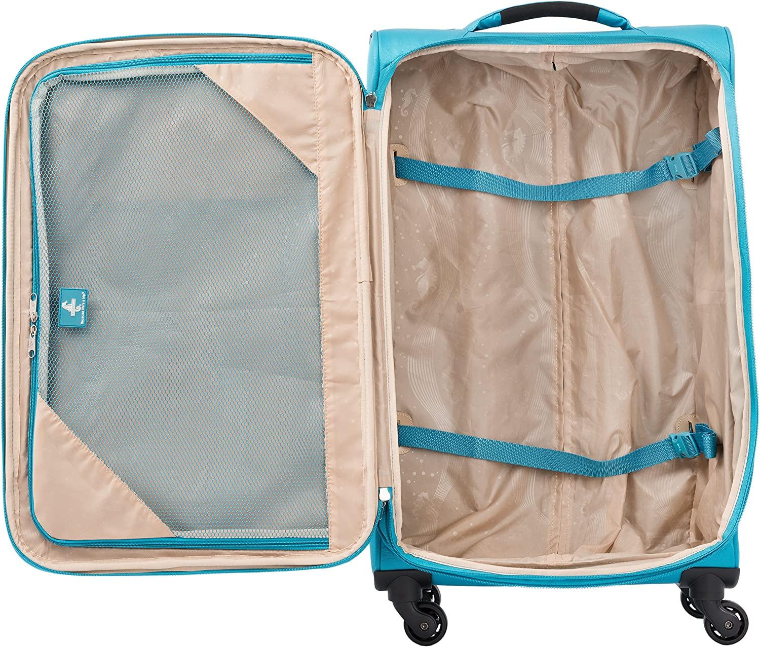 Ultra Lite Softside Expandable Spinner, Turquoise Blue, Checked Medium