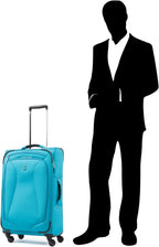 Ultra Lite Softside Expandable Spinner, Turquoise Blue, Checked Medium