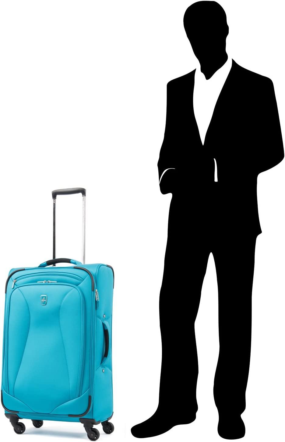Ultra Lite Softside Expandable Spinner, Turquoise Blue, Checked Medium