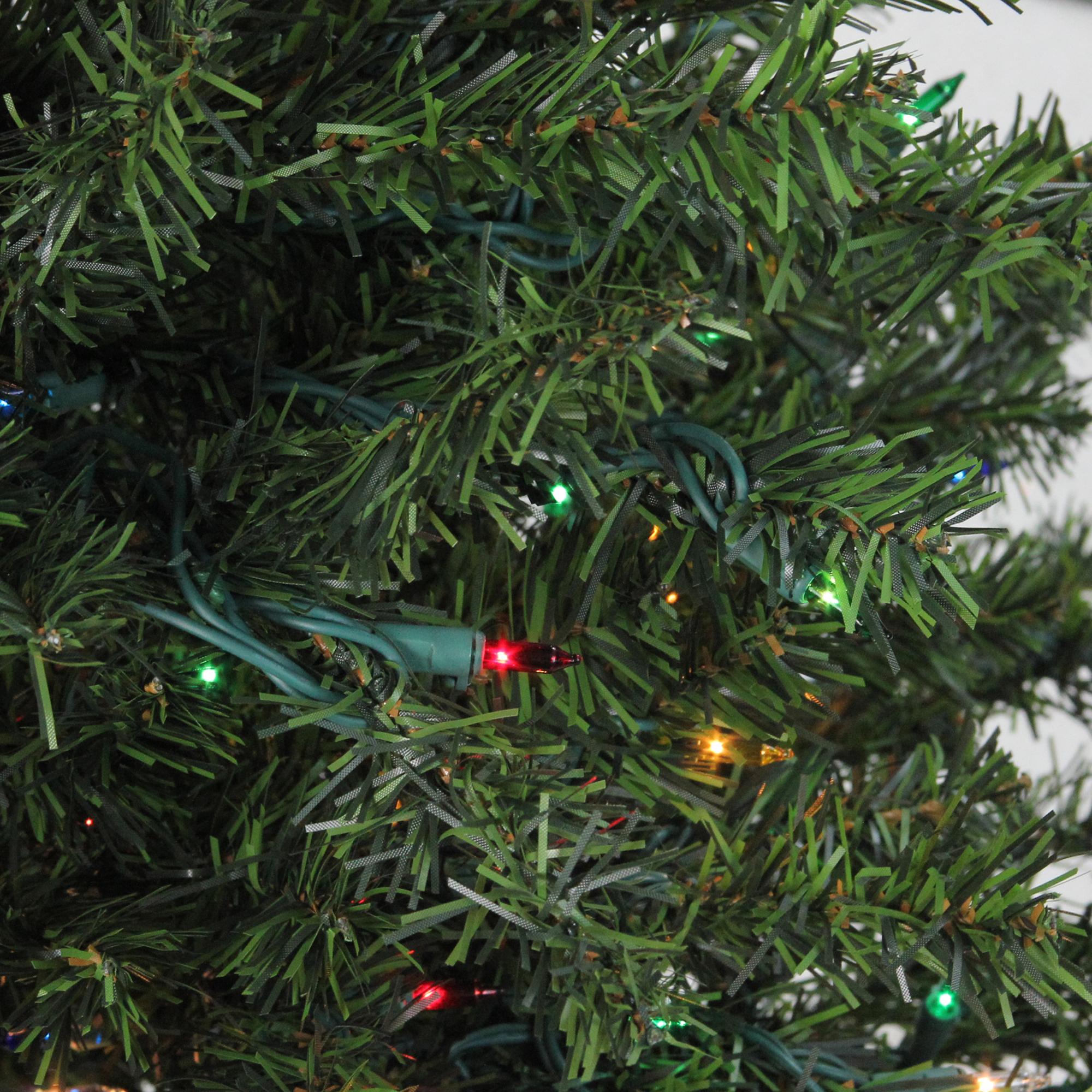 Northlight 36" Prelit Canadian Pine Artificial Christmas Wreath - Multi Lights