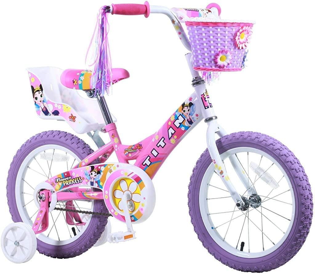 Girl's Flower Princess BMX Bike, Pink, 16-Inch
