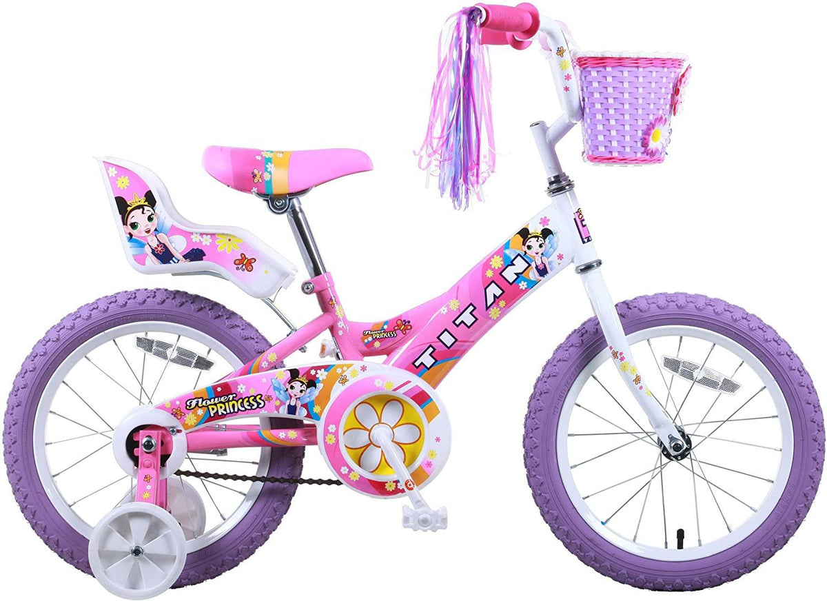 Girl's Flower Princess BMX Bike, Pink, 16-Inch