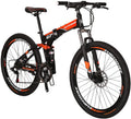 YH-G7 Folding Mountain Bike 27.5 Inches Wheels 21 Speed Full Suspension Dual Disc Brakes Foldable Frame Bicycle for Men