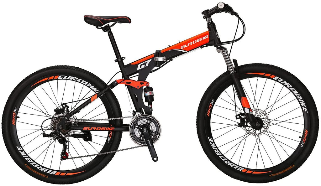 YH-G7 Folding Mountain Bike 27.5 Inches Wheels 21 Speed Full Suspension Dual Disc Brakes Foldable Frame Bicycle for Men
