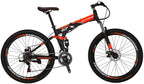 YH-G7 Folding Mountain Bike 27.5 Inches Wheels 21 Speed Full Suspension Dual Disc Brakes Foldable Frame Bicycle for Men