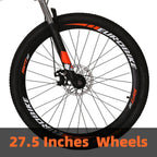 YH-G7 Folding Mountain Bike 27.5 Inches Wheels 21 Speed Full Suspension Dual Disc Brakes Foldable Frame Bicycle for Men