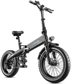Folding Electric Bike for Adults 48V 500W 20" 4.0 Fat Tire E Bike 28Mph  7 Speed Beach Mountain Bike LCD Display 10.4Ah Lithium Battery