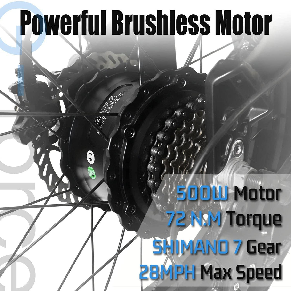 Folding Electric Bike for Adults 48V 500W 20" 4.0 Fat Tire E Bike 28Mph  7 Speed Beach Mountain Bike LCD Display 10.4Ah Lithium Battery