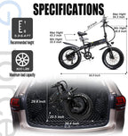 Folding Electric Bike for Adults 48V 500W 20" 4.0 Fat Tire E Bike 28Mph  7 Speed Beach Mountain Bike LCD Display 10.4Ah Lithium Battery
