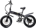 Folding Electric Bike for Adults 48V 500W 20" 4.0 Fat Tire E Bike 28Mph  7 Speed Beach Mountain Bike LCD Display 10.4Ah Lithium Battery