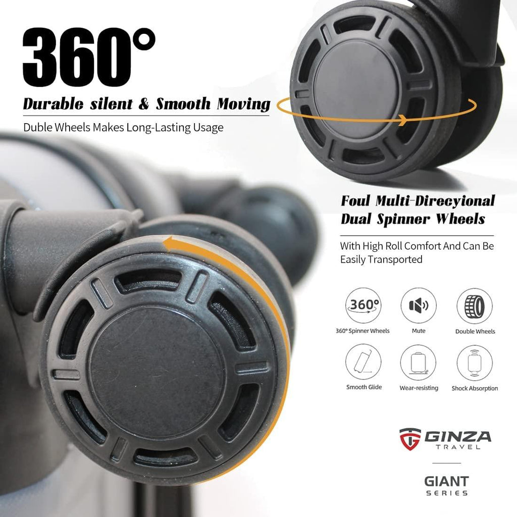 EXCELSIOR practical PC+ABS suitcase Spinner Wheels scratch-resistant Lightweight Spinner Expandable Suitcase, Universal wheel, (Giant series-03) (Gray, 3-Piece Set(20"/24"/28"))