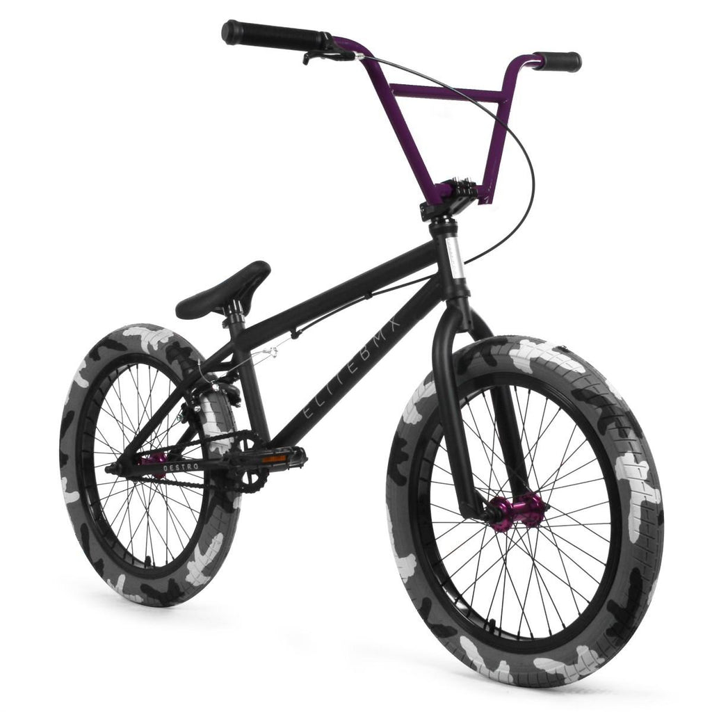 Elite BMX Destro 20" Bike - Black / Camo / Purple