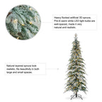 7.5 ft. Pre-Lit Flocked Pencil Spruce Artificial Christmas Tree with 350 Warm White Lights