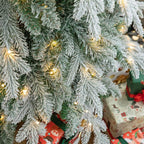 7.5 ft. Pre-Lit Flocked Pencil Spruce Artificial Christmas Tree with 350 Warm White Lights