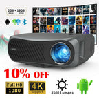 8500lms 5g wifi projector 4k native 1080p home theater movie meeting tv airplay