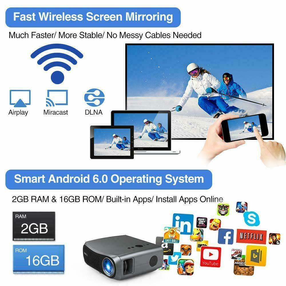 8500lms 5g wifi projector 4k native 1080p home theater movie meeting tv airplay