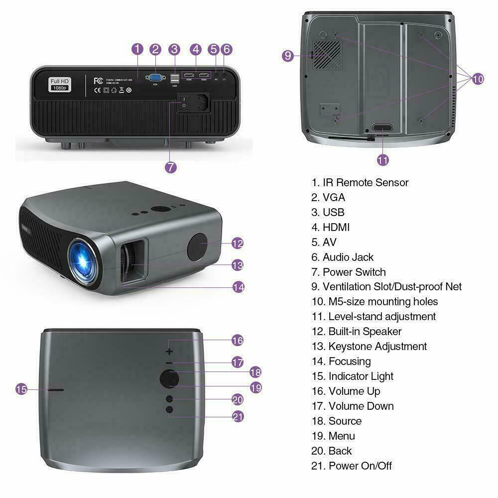 8500lms 5g wifi projector 4k native 1080p home theater movie meeting tv airplay