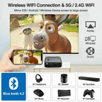 8500lms 5g wifi projector 4k native 1080p home theater movie meeting tv airplay