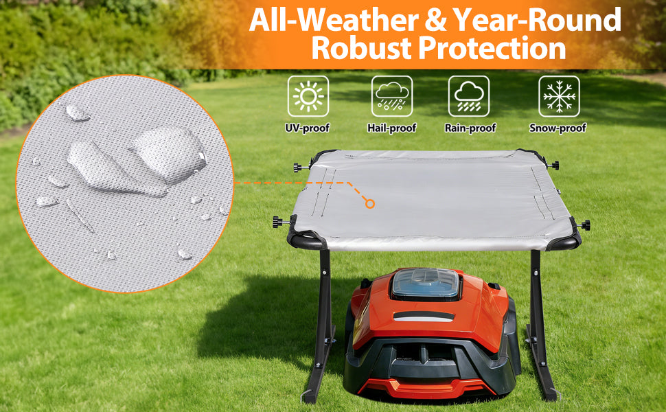 Universal Robot Mower Garage, Waterproof Outdoor Shelter with 2-Side Openable , All-Weather Protection for , Worx, Landroid,  Goat, Luba and More
