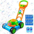 Bubble Lawn Mower Toddler Toys - Spill-Proof Bubble Machine Pretend Gardening Play Toy for A1 2 3 1-3 Year Old Baby Boys Indoor Outdoor Use, Summer Birthday Gifts (Blue)