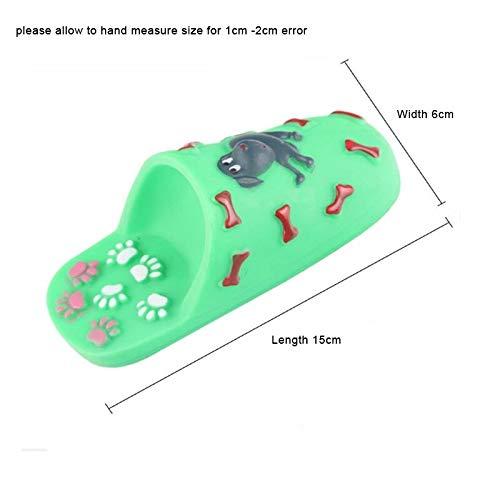 Cobaka 15pcs Dog Toys Durable Squeaky Shoes-Shaped Silicone Toy For Pet Dog Cats Dental Chewing Biting For Puppy Dogs Interactive Toy (Green 1pc - M)
